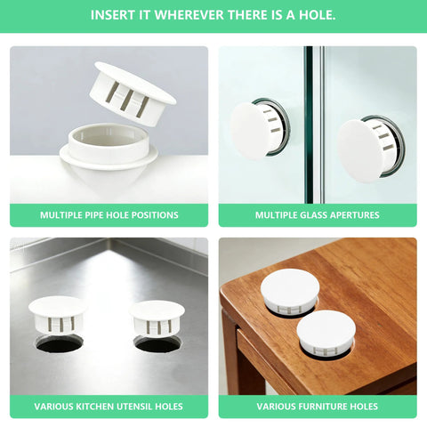 210 piece white plastic screw hole plugs for round holes nylon panel knockout flush end caps in various applications