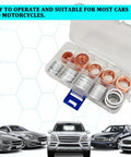 Oil Drain Plug Gasket Kit 100 Pcs Crush Washers M10 M12 M14 M16 M18 Aluminum Copper Seals for Cars and Motorcycles