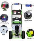 RXFSP Heavy Duty Electric Stair Climbing Hand Truck Dolly With Powerful 1200W Motor Moves Up To 880 Lbs Load features control switch and electricity display.