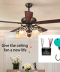 Ceiling Fan Pull Chain Switch Kit With 3 Speed 4 Wire Control Includes CBB61 Capacitor Pack 4.5uF 6uF 5uF 250V 50/60Hz UL Listed