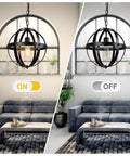 Five Light Industrial Pendant Lighting Fixture With Rustic Vintage Globe Design In Gold Finish Five Ring Chandelier for living room