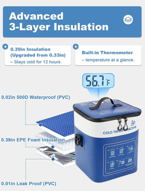 Portable Leg Cold Therapy System For Calf And Shin Recovery After Surgery With 16 Quart Capacity Circulating Ice Water
