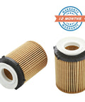 Mercedes-Benz Oil Filter Replacement Kit Two Pack For 2012-2023 C300 CLA250 E300 GLA200 showing filters and warranty badge
