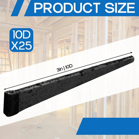 25 Pack Of Totally Rock Solid Three Inch Hardened Cut Masonry Nails With Classic Rose Heads To Hold Tight On Concrete Brick Walls Or Standard Wood Strip Applications