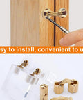 Brass Barrel Hidden Cabinet Hinges 12mm Diameter 180 Degree Opening Concealed Hardware Four Pack Durable Solid Brass With Links Easy Install For Dope DIY Cabinet Projects