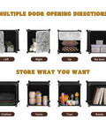 Cube Storage Organizer With Doors 12 Cube Plastic Shelving Unit showing multiple door directions and storage for clothes, toys, books