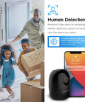 Father and daughter unpack boxes beside 4MP WiFi Indoor Camera With Pan Tilt Zoom, Pet And Baby Monitor, Human And Pet Detection