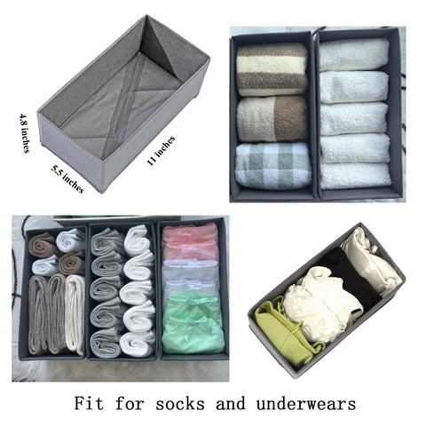 Collapsible Fabric Storage Bins Three Pack Deck Out Your Drawers And Keep Your Gear Snug With These Foldable Dividers For Socks Underwear And Gadgets In Comfy Gray