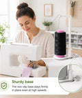 Heavy Duty Thread Spool Stand For Sewing Machines And Sweet White Cone Holder With Massive Capacity holding black cone thread.