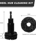 Pro Grade Wheel Hub Cleaning Kit With Brake Resurfacing And Three Rust Removal Pads visible with 3.6 inch tool and 2 inch pad.