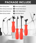 Drum Brake Tool Kit 8 Piece Pro Set With Brake Spring Pliers, Brake Spoon, Spring Compressor for GM Chassis