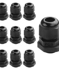Waterproof Adjustable Cable Gland Set PG9 4 To 8mm Connectors With Gaskets 10 Pcs DIY Friendly Cable Seals for enclosures.