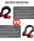 Comparison of shackles with and without Built Tough Rubber Shackle Isolators And Washers Kit For Three Quarter Inch Shackles