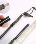 Survival Ferro Rod Fire Starter Kit With Drilled Ferrocerium Rod, 4 Inch Long By 0.375 Inch Diameter, Paracord Lanyard, Striker Pro Striker Attached