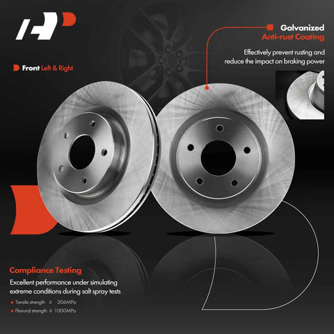 Front Vented Disc Brake Rotors And Ceramic Pads Kit For Nissan Altima 2014 Through 2019 6 Piece Set Durable Stop Power Easy Install