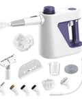 Portable Handheld Steam Cleaner And Detail Steamer For Cars And Tile Floors, High Pressure Grime Buster with attachments and accessories.