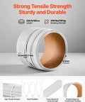 Pro Grade Heavy Duty Manual Banding Strapping Kit With Sealer Tool And 330 Ft PP Band 100 Metal Seals Plastic Pallet Strapping Set For Warehouse Shipping Moving And Home Use, 1/2 in white PP roll