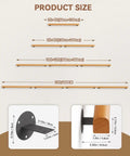 Product size chart for Rock Solid 2 Foot Wooden Stair Railing Wall Mount Handrail with dimensions visible.