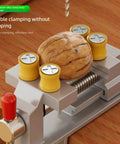 Heavy Duty 360 Degree Swivel Cast Iron Bench Clamp For Home Workshop And Metal Fabrication holding walnut securely