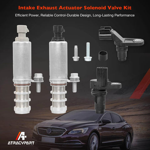 Intake And Exhaust Camshaft Position Actuator VVT Solenoid Kit With Camshaft Crankshaft Engine Sensor for GM engines
