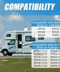 Compatibility chart for RV Air Conditioner Fan Motor With Capacitor 1/4 HP 3 Speed Beefed-Up Replacement showing Dometic models.