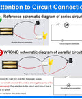 Correct and wrong circuit diagrams for Six Piece DC Motor Kit for DIY Science Projects 3 to 12 Volt 25000 RPM.