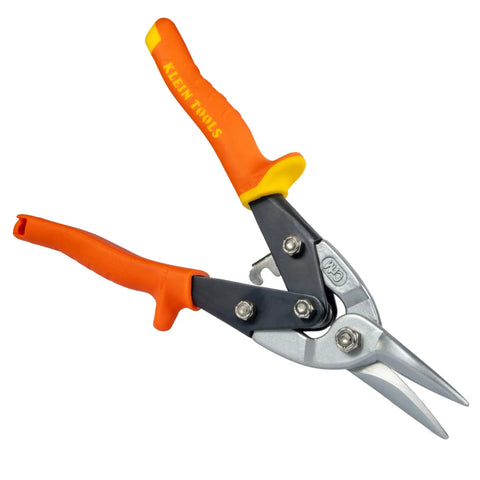 Straight Cut Metal Snips For Sheet Metal Aviation Snips With Serrated Heat Treated Blades Cut 18 Gauge Steel And 22 Gauge Heavy Duty Pro Grade For DIY And Pros