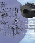 Diagram showing VST Fuel Filter 68V13915 Replacement For Yamaha 115HP 200HP 225HP outboard motors, with part details.