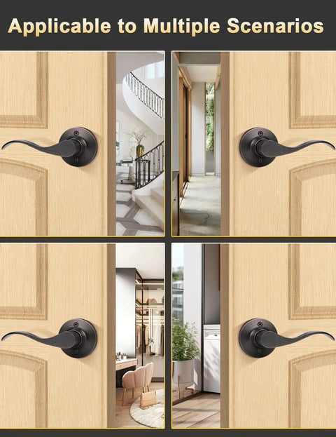 Two Pack Single Sided Dummy Door Handle In Oil Rubbed Bronze No Fuss Easy Push Pull For Closet Or Pantry Right Handed Interior Door Lever Non Turning Dummy Knob on wood door