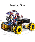 ACEBOTT smart robot car kit for Arduino, front-left view showing yellow wheels and exposed circuitry