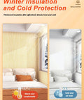 Peel And Stick Wallpaper Roll Featuring 9Mm Xpe Foam For Killer Thermal Insulation showing warm room and cold room comparison.