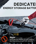 Person holding cables for Heavy-Duty 12V 100Ah LiFePO4 Deep Cycle Battery With 100A BMS For Trolling Motors, RVs, Solar And Off Grid Power