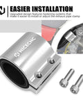 Exhaust Sleeve Clamp Band For Yamaha Blaster 200 1988-2006 And Banshee 350 1987-2006 Quad Bolt-On Replacement Part 1W2-14714-00-00 Silver
