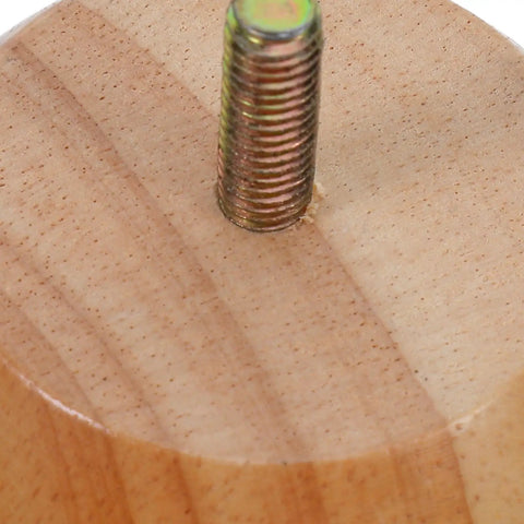 Close-up of Four Pack Round Wood Furniture Legs Unfinished Bun Feet For Tables And Chairs 5cm Height Replacement Sofa Legs You Can Paint