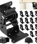 Heavy Hitter Locking Hinges 90 Degree Folding Table Leg Brackets kit with sixteen rugged steel brackets and matching screws.