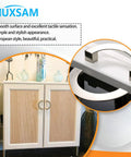 Image showing 3.75 Inch C-C Furniture Pull Handles Semi Circular Half Circle Cabinet Wardrobe Drawer Pulls with Mounting Screws, European Style on a cabinet.