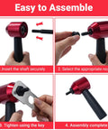 Step-by-step assembly of Rivet Nut Drill Adapter Kit With 13 Mandrels And 290 Rivet Nuts Converts Cordless Drill Or Ratchet Wrench