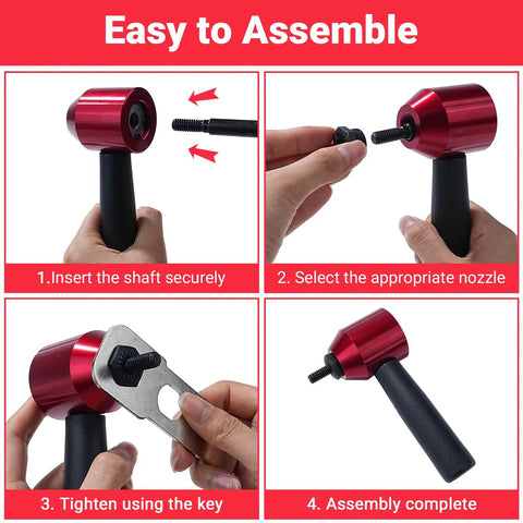 Step-by-step assembly of Rivet Nut Drill Adapter Kit With 13 Mandrels And 290 Rivet Nuts Converts Cordless Drill Or Ratchet Wrench