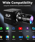Global Shutter USB Camera Monochrome High Speed Imaging 1280x800 at 120fps shown with compatibility icons for various platforms