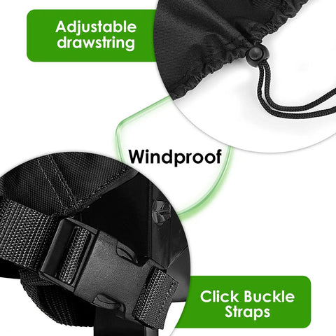 Adjustable drawstring and click buckle straps for Tough As Nails Heavy Duty Oxford Prep Cart Cover for Outdoor Rollaway Kitchen Island.