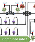 Diagram of All In One 240Ft Drip Irrigation System For Garden And Yard With Half Inch Quick Connect PE Tubing Automatic Sprinkler Kit