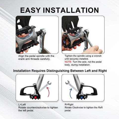 Easy installation guide for Durable Bike Pedals With Toe Cages And Straps For Road Peloton Mountain And MTB Bikes Toe Clip Pedals