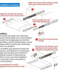 Installation diagram for Full Extension Drawer Slides Three-Section Pair 25 To 50 Centimeters Silent Rebound Stainless Steel Heavy Duty Drawer Slides For Kitchen Cabinets And Tool Chests No Fuss Install With Quick Release Latches