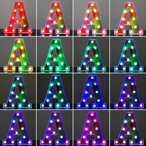 Colorful LED Marquee Letter A With Remote Control, Multicolor Change Light Up Sign For Home Party Bar Or Christmas Decor