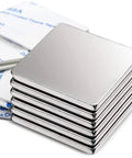 Ultra Strong Neodymium Square Magnets Pack Of 6 1.16 Inch Square By 1/8 Inch Thick Rare Earth Fridge Magnets stack