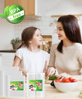 Mother and daughter in kitchen with 6 Pack Vacuum Sealer Bags Rolls 8x20 And 11x20 Cut To Size Heavy Duty BPA Free shown