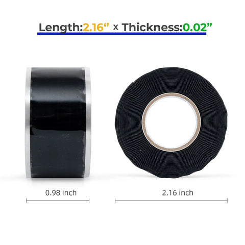 Self Fusing Silicone Tape 1 Inch Wide By 10 Feet Long Pack Of 2 Rolls Waterproof Leak Seal Tape For Pipes Hoses Cables And Electrical Insulation Durable Rubber Grip Tape For Quick Home Repairs Budget Friendly side and front view