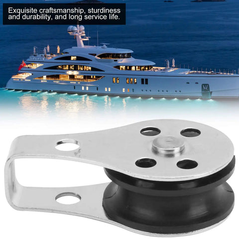 Two Pack Nylon Marine Pulleys 25mm Stainless Steel Bearing Block Rope Runner Wheel For Boats Yachts Ships Waterproof Rustproof Durable Marine Gear Tools