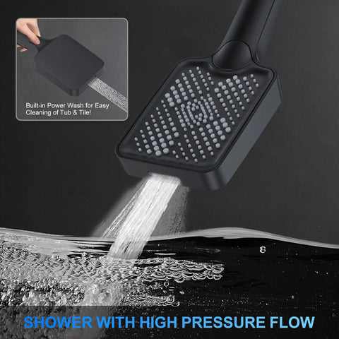 Top Shelf Ceiling Mount Rainfall Shower System With 12 Inch Matte Black Finish Side Spray Heads Self Cleaning Nozzles And Multi Function Handheld Sprayer For A Pro Level Bathroom Glow Up
