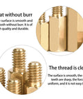 Close-up of 180 Pieces M2.5 Brass Hex Standoff Screws And Nuts Kit With Stainless Steel Fasteners for PCB assembly, focusing on smooth surface.